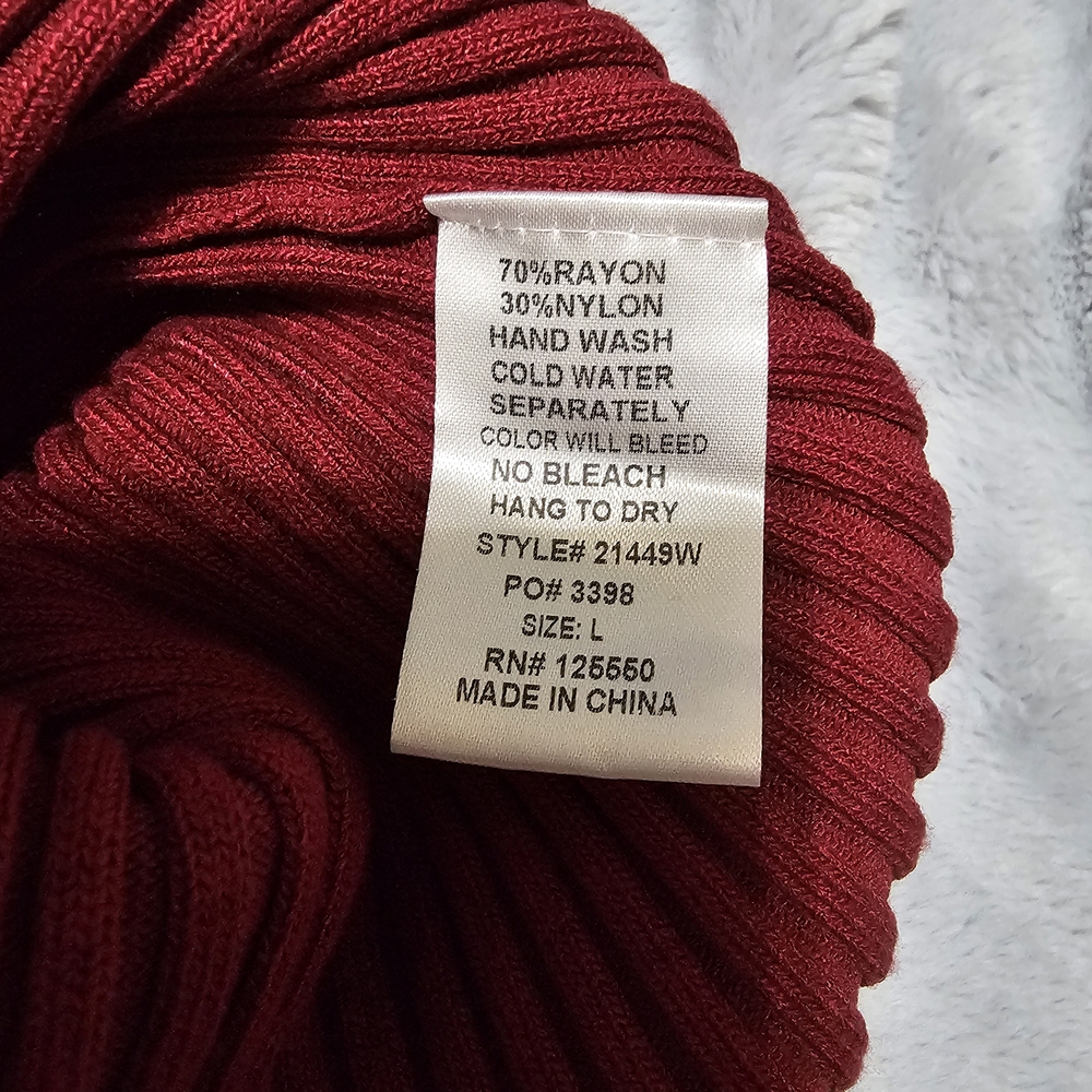 Windsor Deep Red Ribbed Knit Dress - Picture 4 of 5